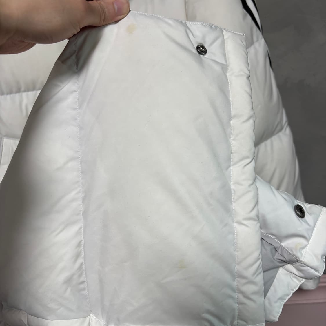 아디다스 삼선 덕다운 롱패딩 화이트 상품이미지4