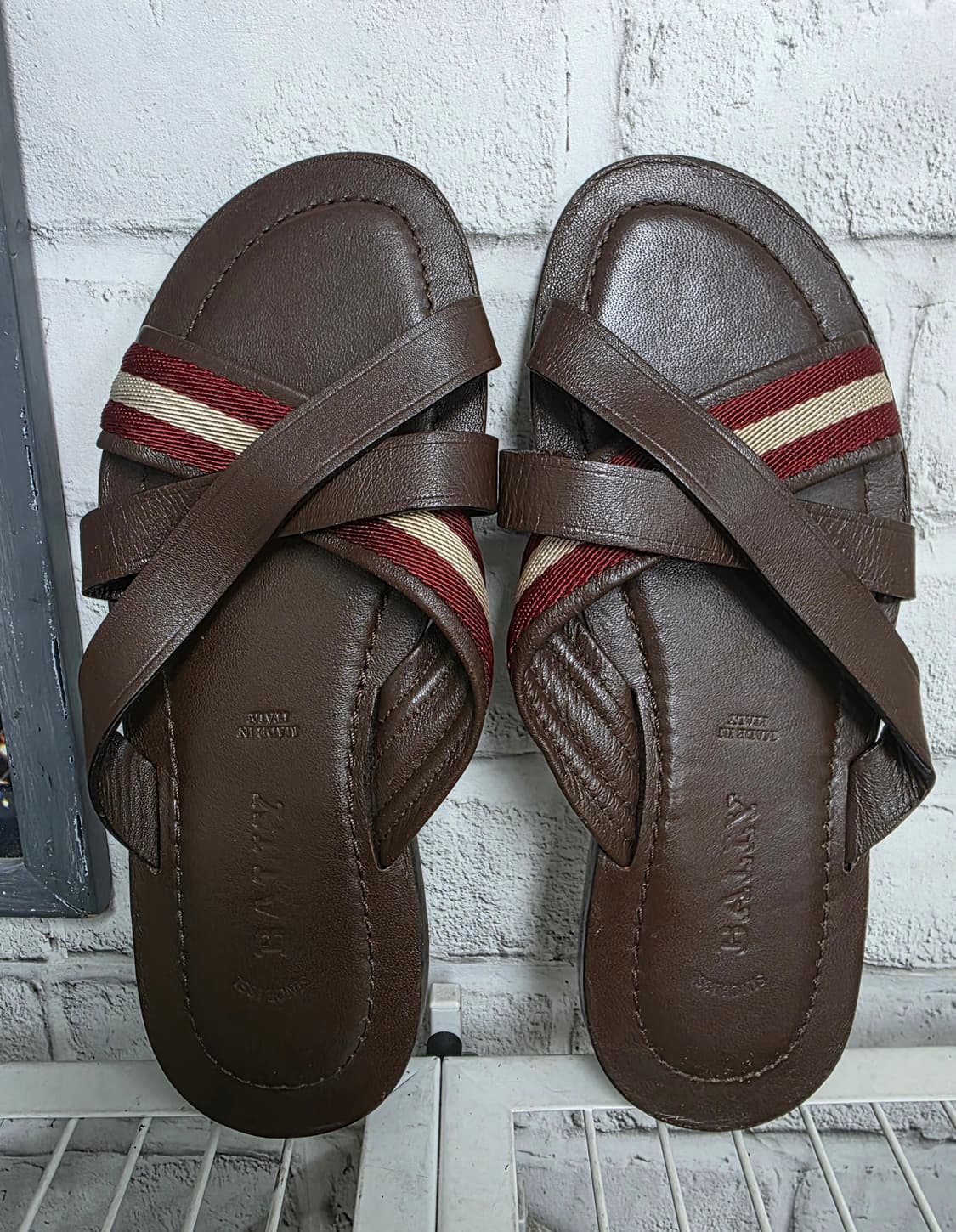 발리 남성 슬리퍼 250 가죽 크로스 스트랩 샌들 SC75 ​ 상품이미지1