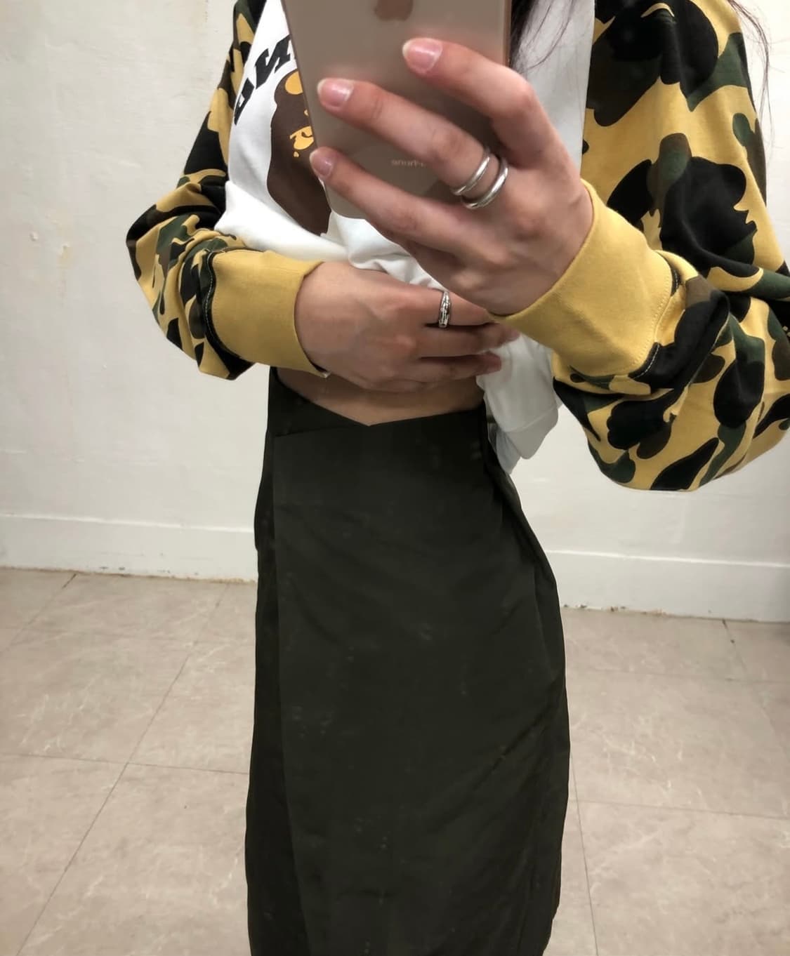 질샌더 나일론 미디 스커트 상품이미지2