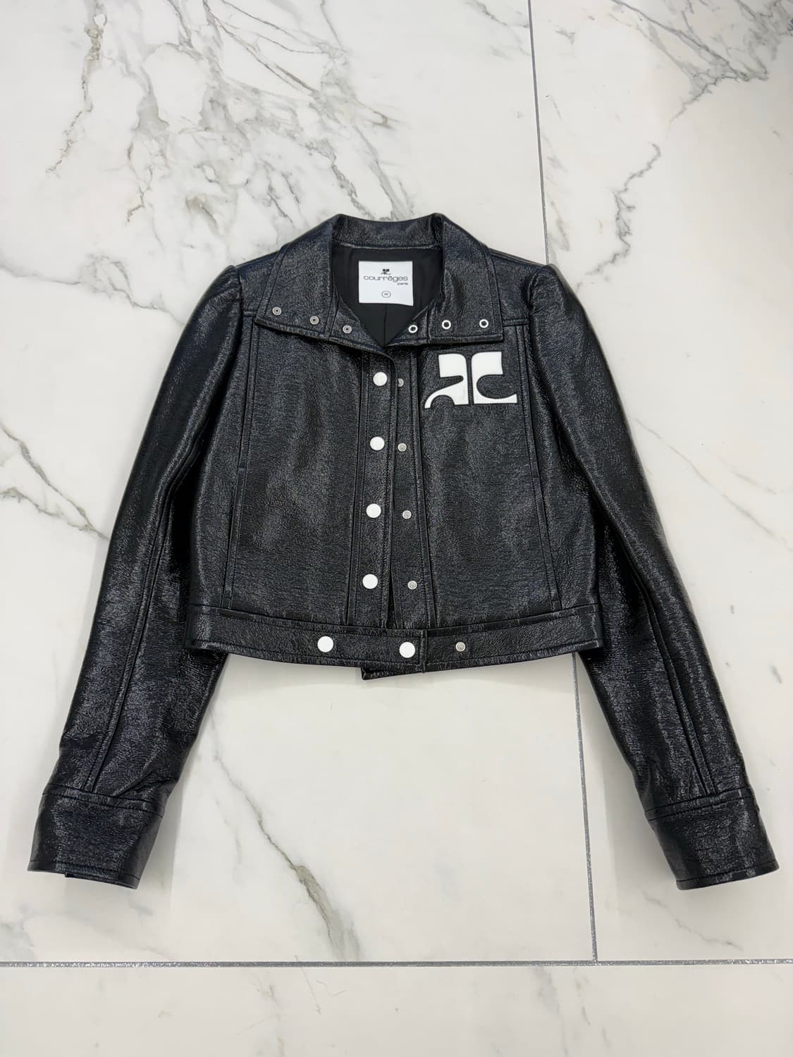 꾸레쥬 블랙 페이던트 자켓 36 상품이미지2