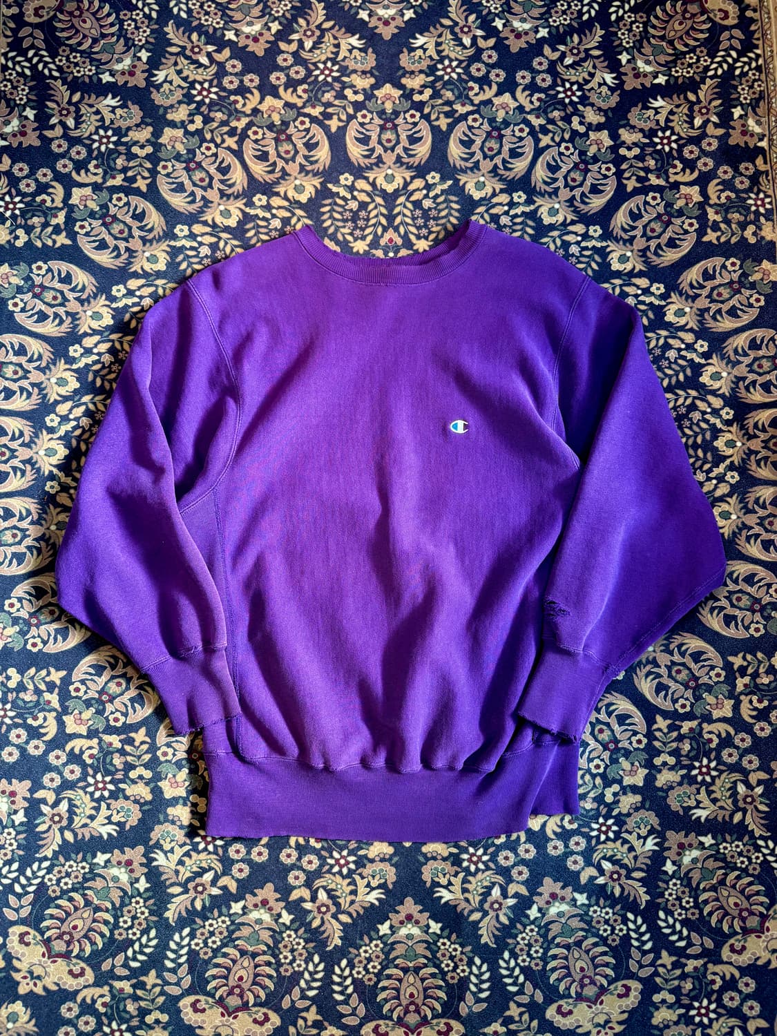 90s 챔피온 리버스위브 퍼플 솔리드 스웻셔츠 상품이미지1