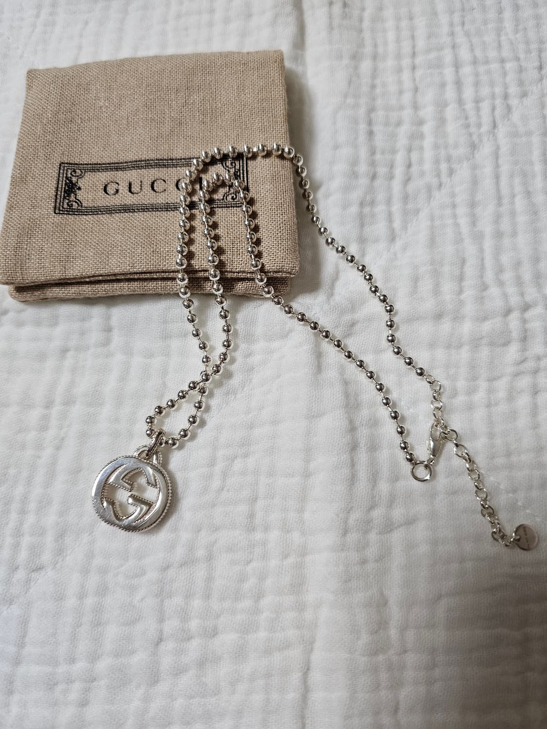 gucci 구찌 인터로킹 G 실버 볼체인 목걸이 상품이미지4