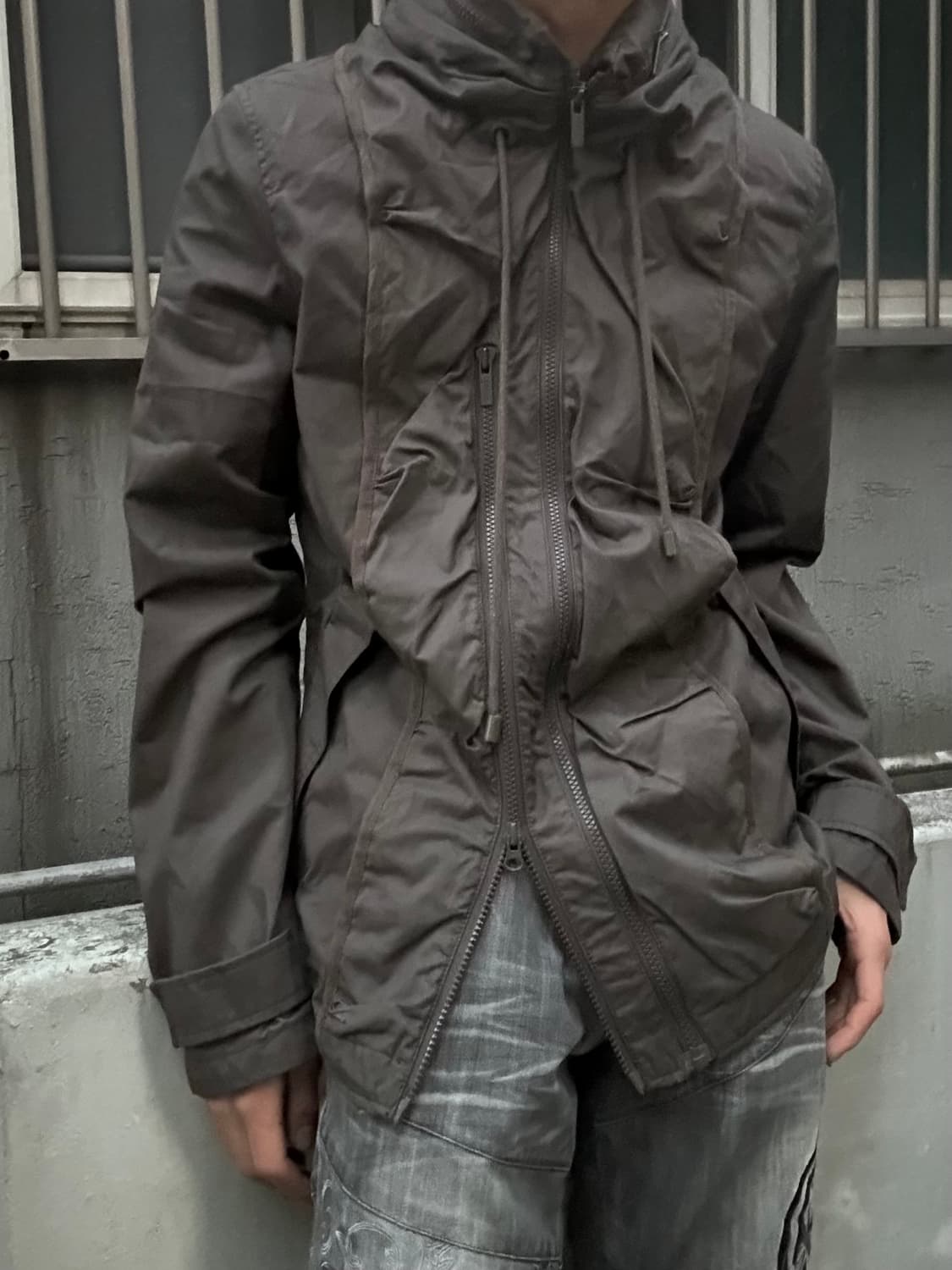 2000s codes combine 하이넥 멀티지퍼 야상 집업  상품이미지1