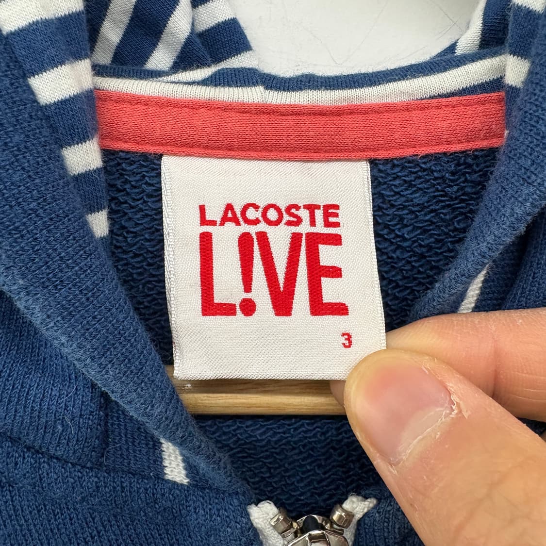 라코스테 라이브 블루 후드집업 여성 L 상품이미지4