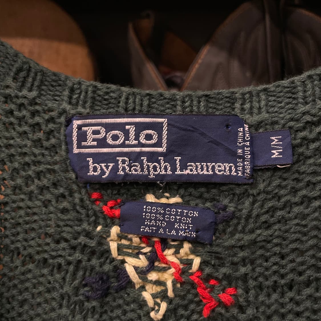 90s 폴로 랄프로렌 핸드 니트 아가일 패턴 브이넥 니트 베스트 상품이미지7