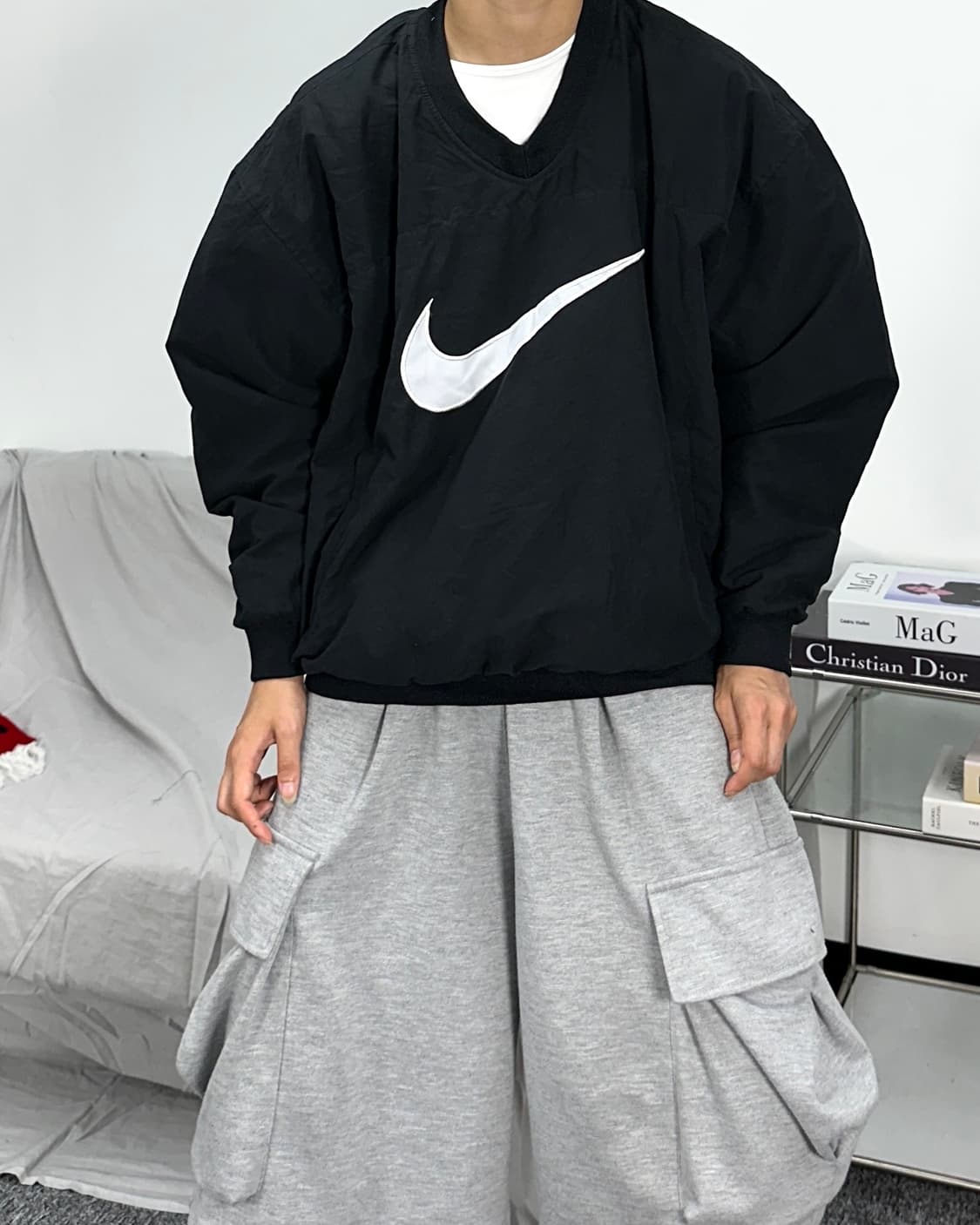 나이키 블랙 빅로고 빅스우시 웜업 L 상품이미지3