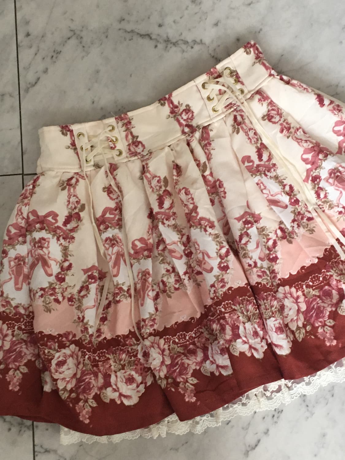 일본빈티지 홍차 스커트 상품이미지3