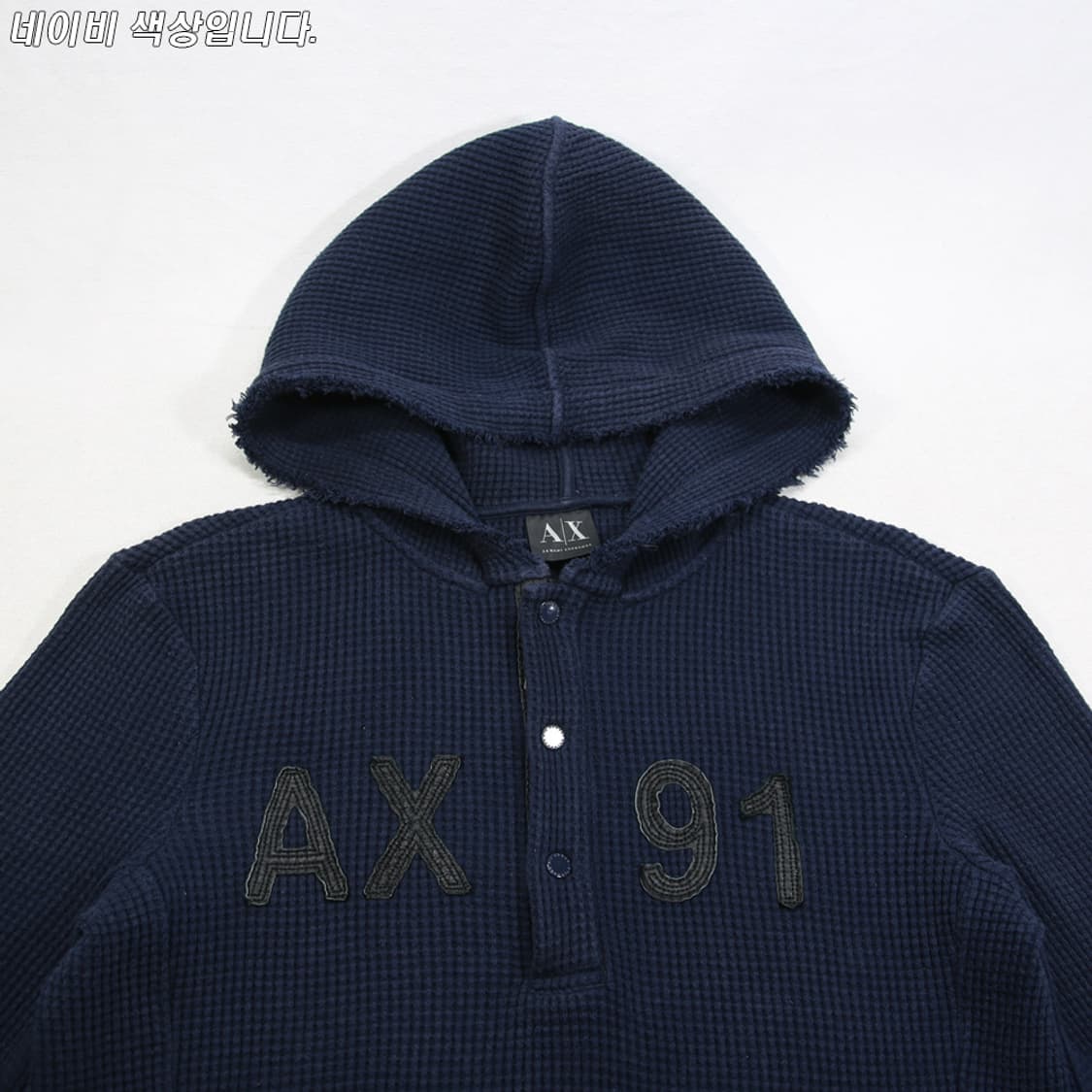 (착용컷) ARMANI EXCHANGE 와플 후드 티셔츠 (100) 상품이미지5