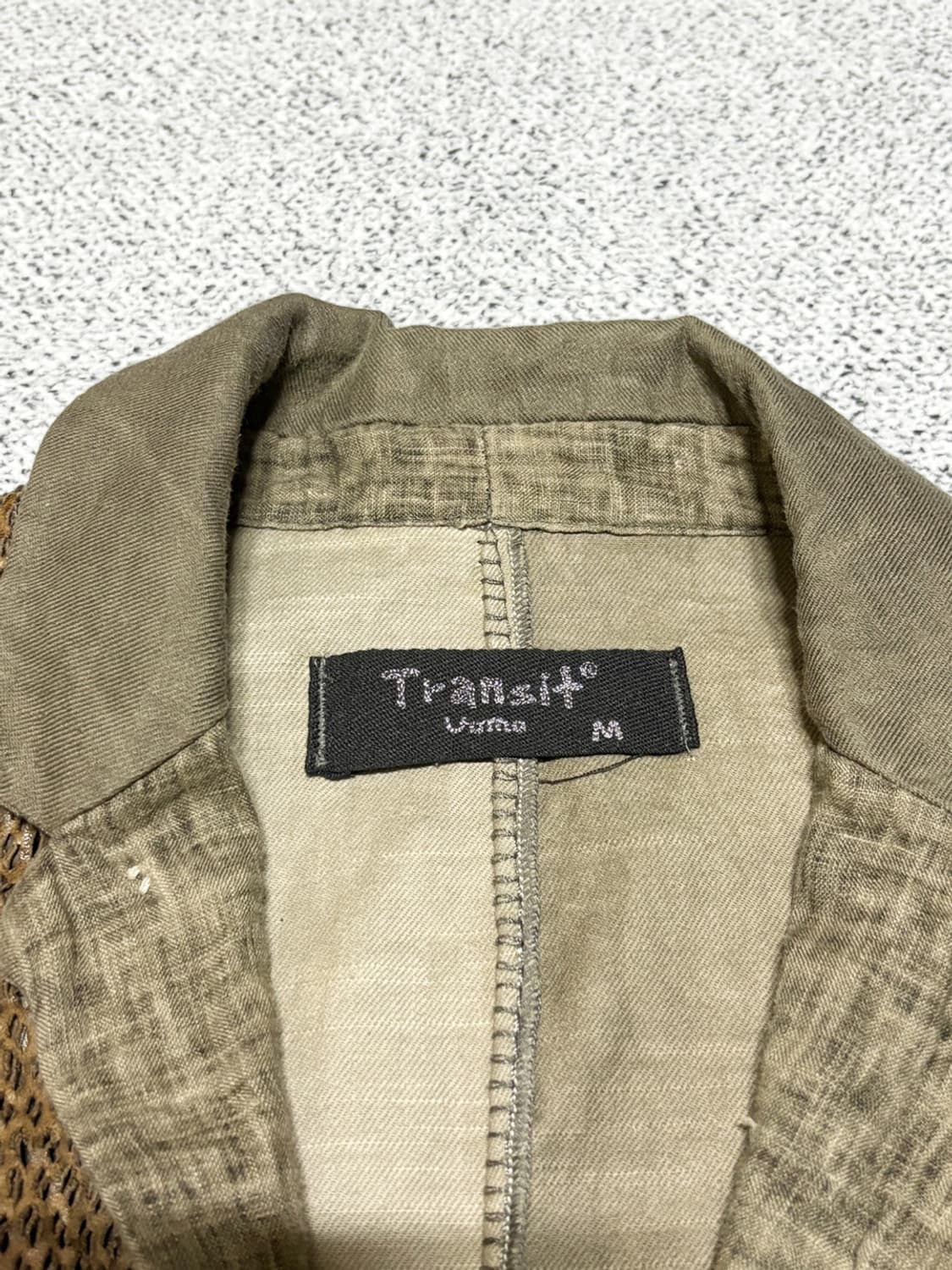 트랜짓 빈티지 메쉬 레더 리넨 자켓 상품이미지3