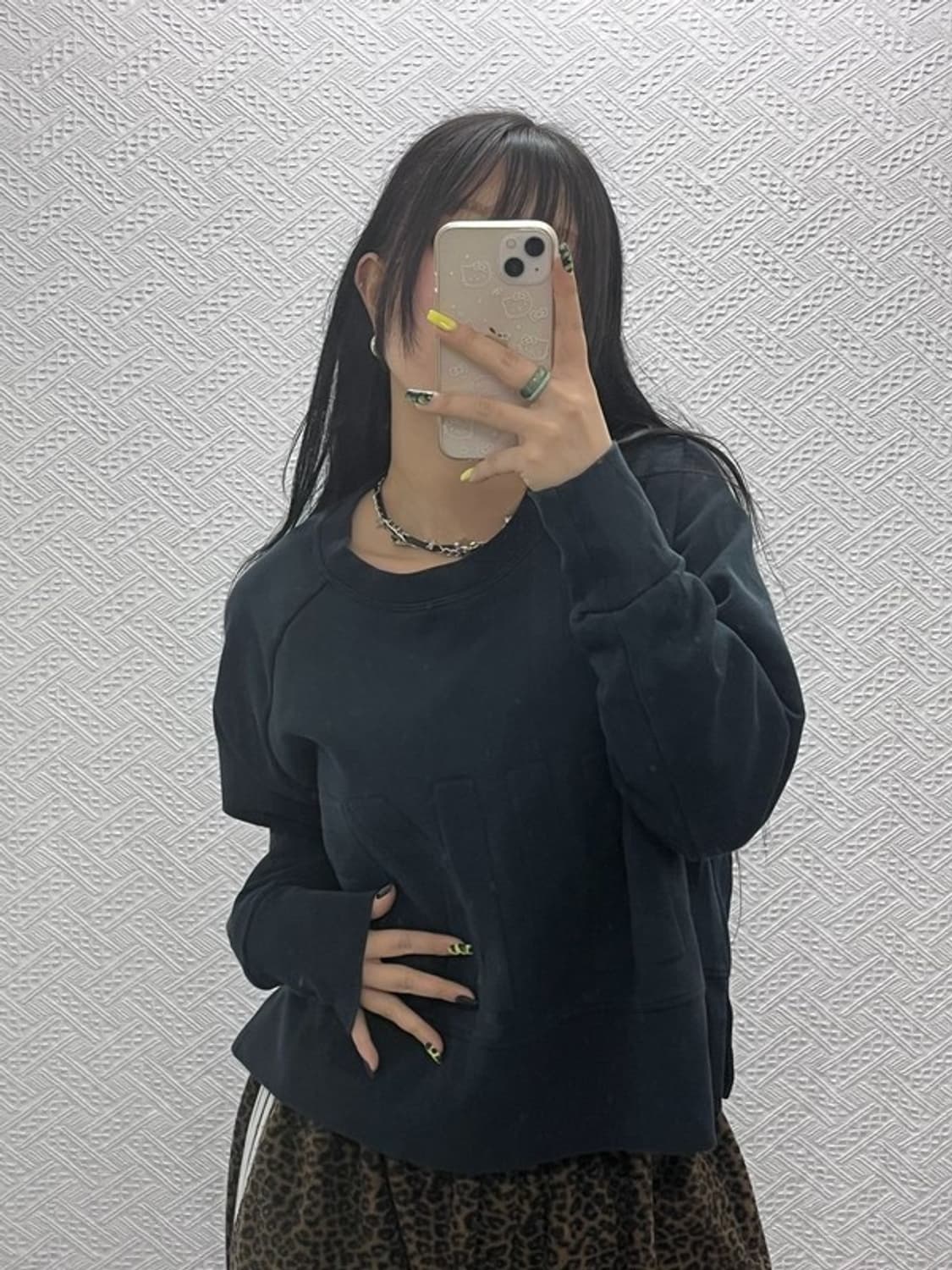 나이키 올드스쿨 드라이핏 빅로고 세미크롭 기모 맨투맨 L C07575 상품이미지1