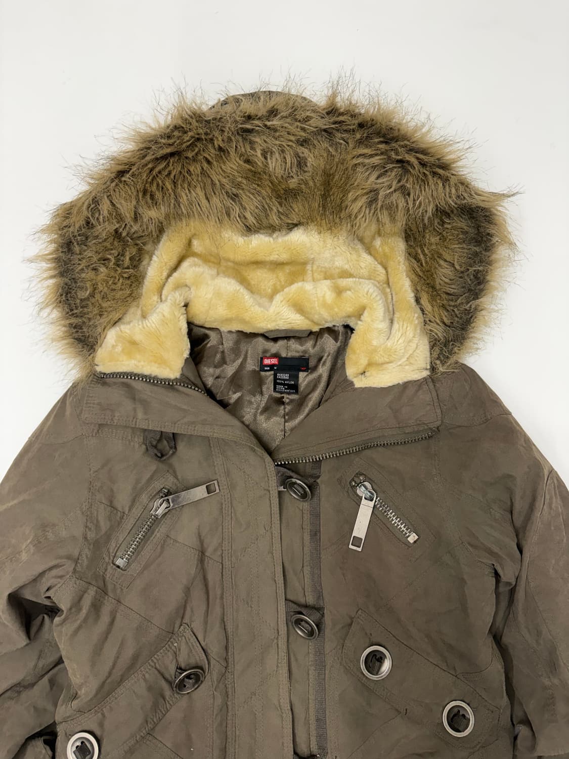 디젤 00s 퍼 후디 크롭자켓 상품이미지4