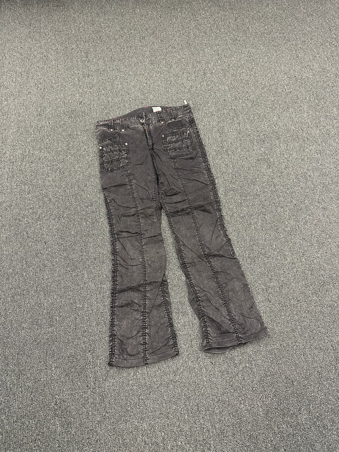 32) 재패니즈 빈티지 셔링 디테일 부츠컷 플레어진 상품이미지1