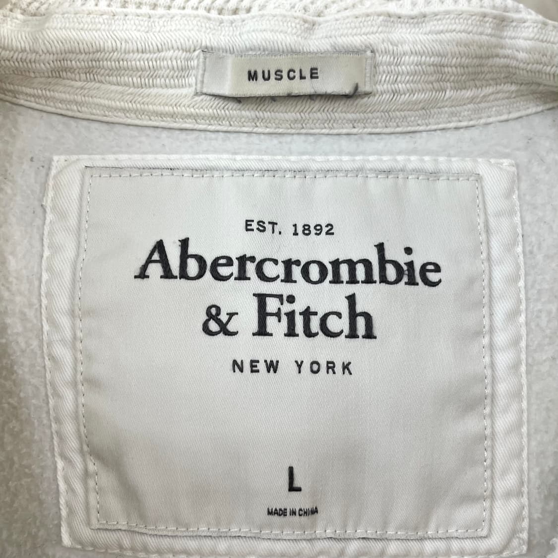 아베크롬비 타이거 자수로고 화이트 후드집업 상품이미지7