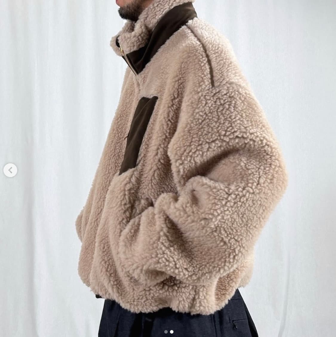 24fw 후미토 간류 보아 플리스 울 자켓 베이지 2사이즈 (후리스) 상품이미지7