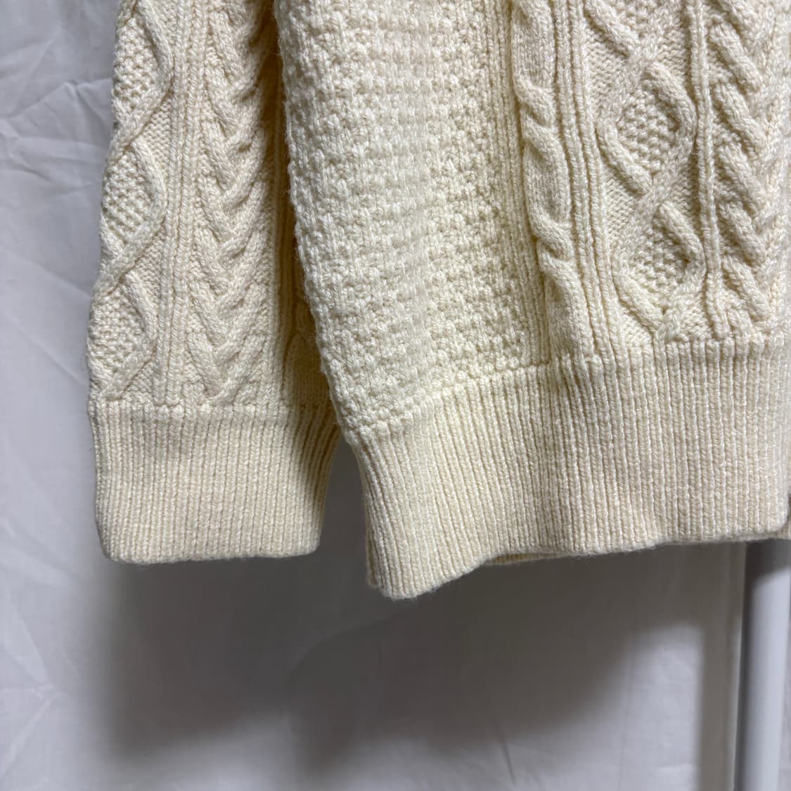 유니클로 피셔맨 케이블 니트 / 아이보리, XL 상품이미지5