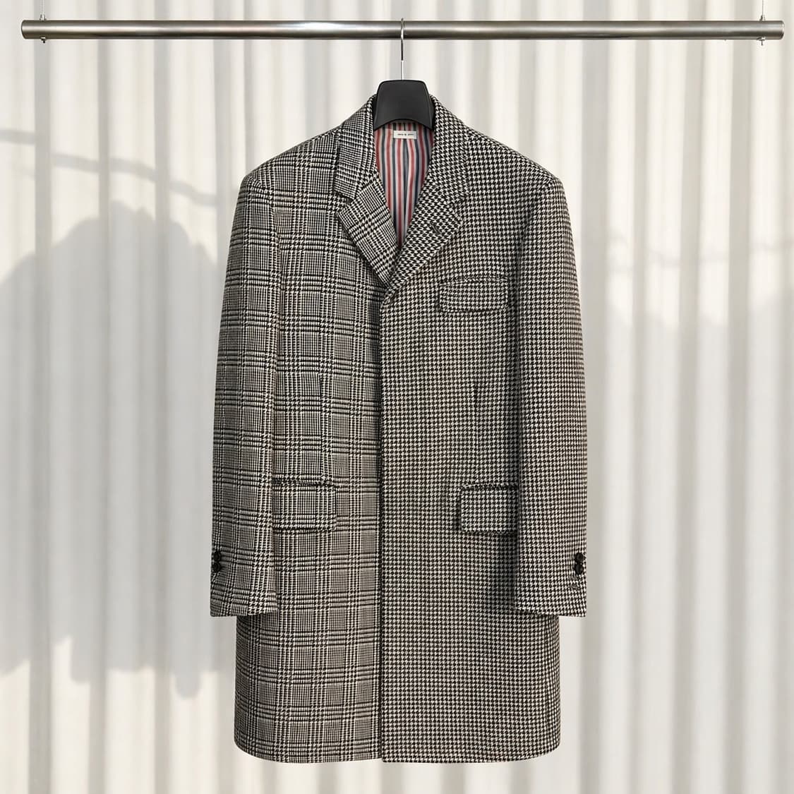 (2) 톰브라운 펀믹스 글렌 하운드투스 RWB 울 코트 상품이미지1