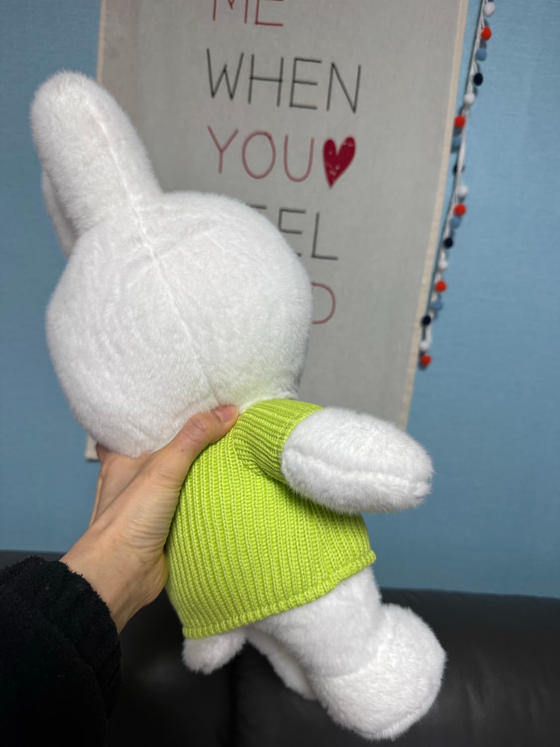 중대형 48cm 미피 멜라니 토끼 인형 그린 니트 땍있음 상품이미지10