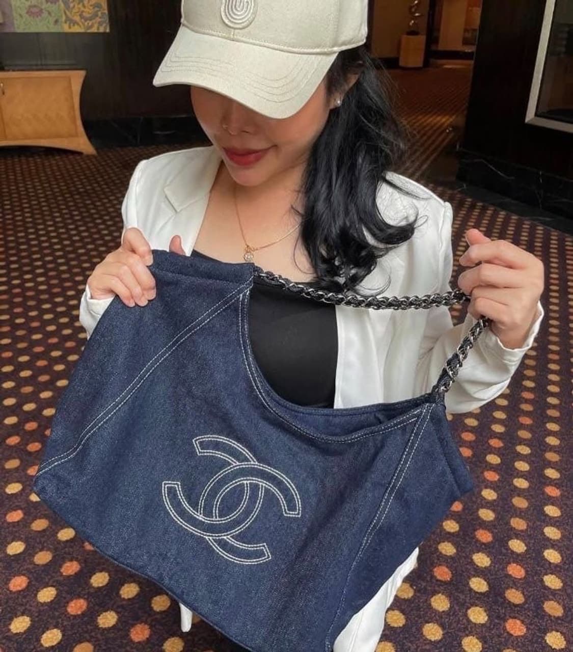 샤넬 CC로고 데님 체인 숄더백 진청 상품이미지9