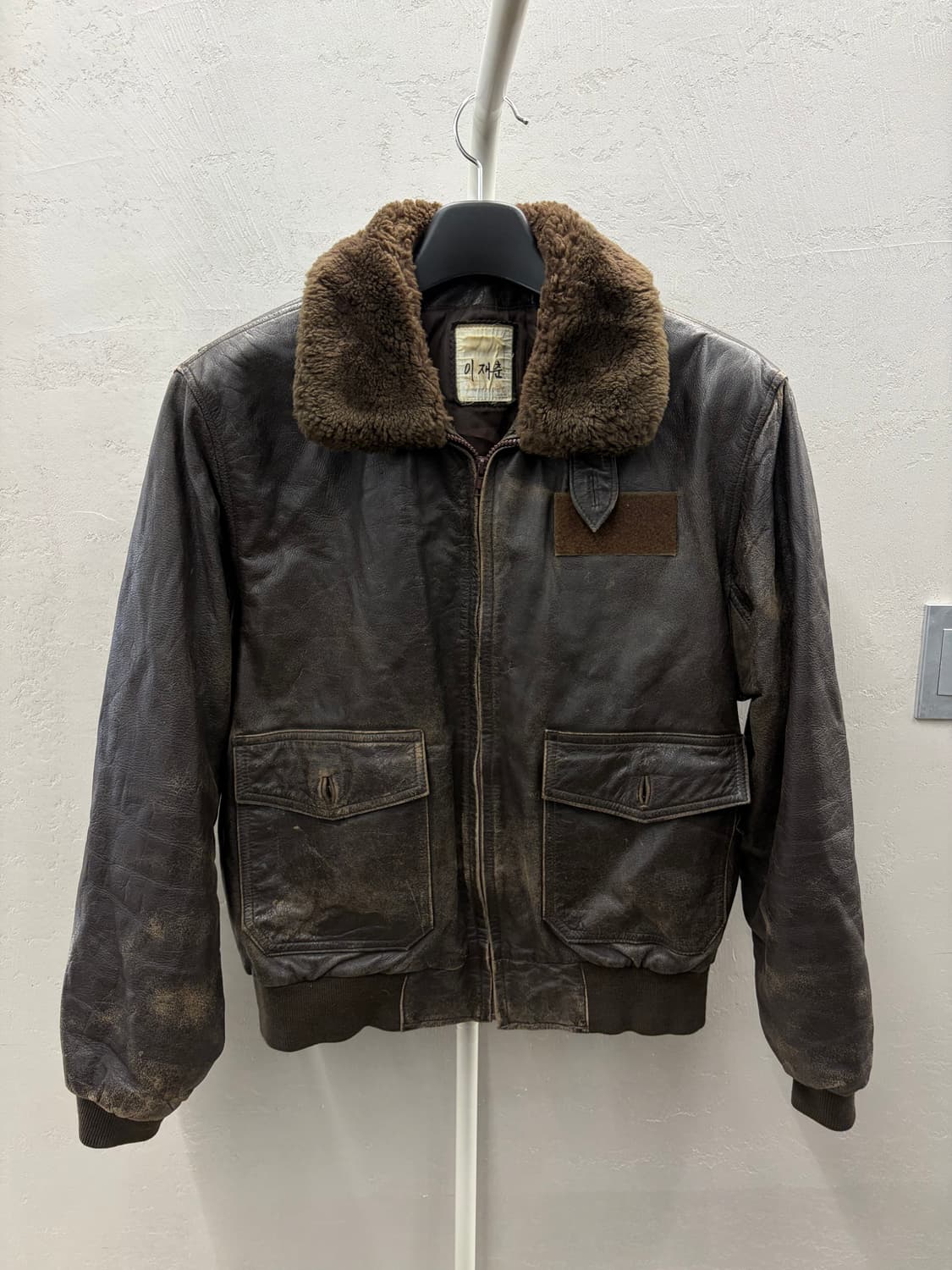 공군 A-2 국군 가죽 자켓 브라운 100 상품이미지2