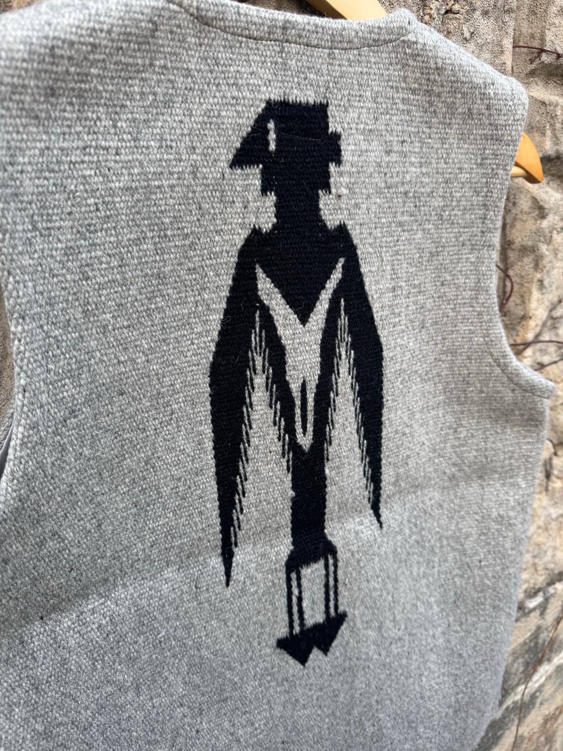 90s 오르테가 빈티지 핸드 우븐 울 썬더버드 별주 치마요 베스트 조끼 상품이미지6