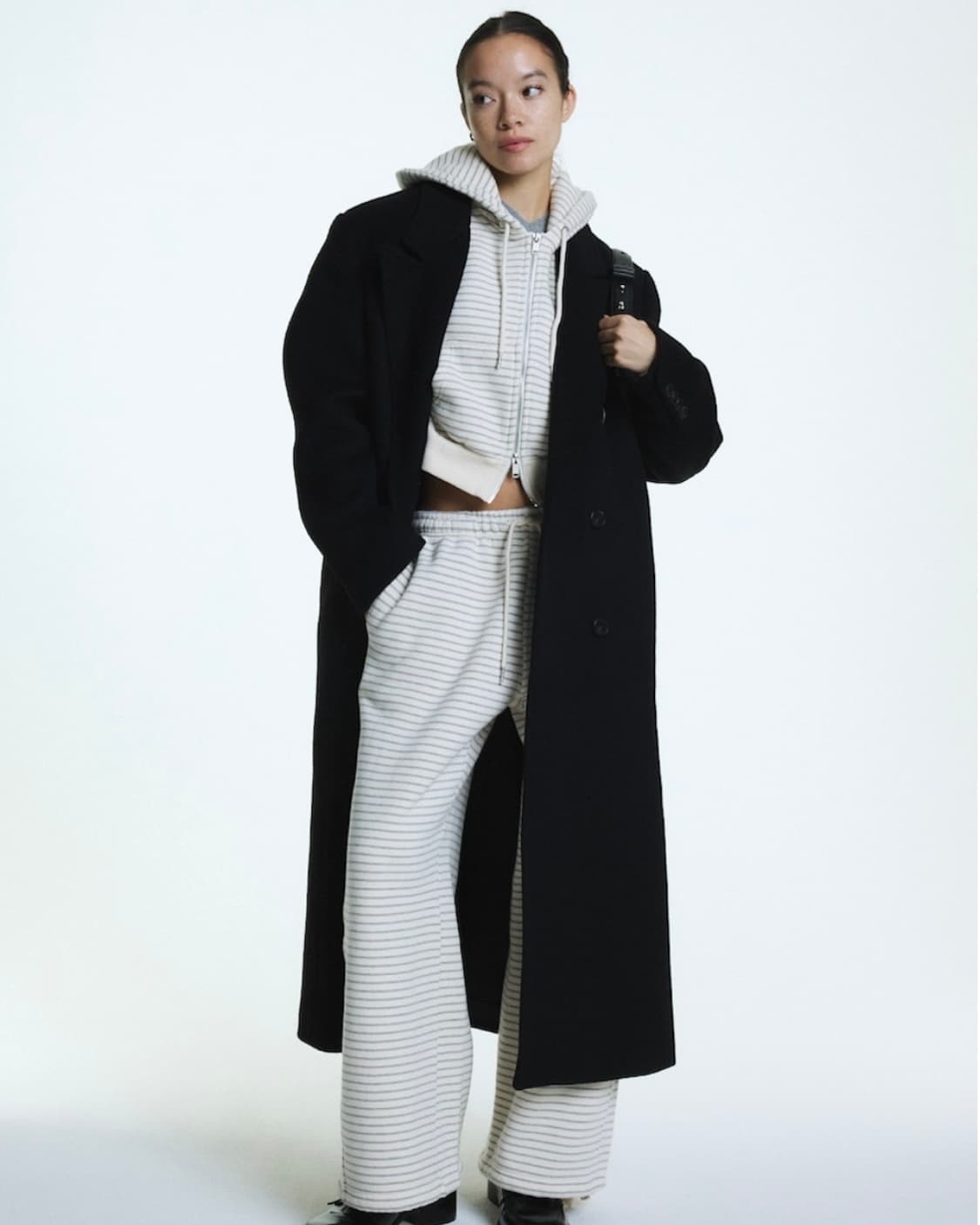 (2회착용) 글로니 G CROP ZIP UP(STRIPE) 후드집업 상품이미지3