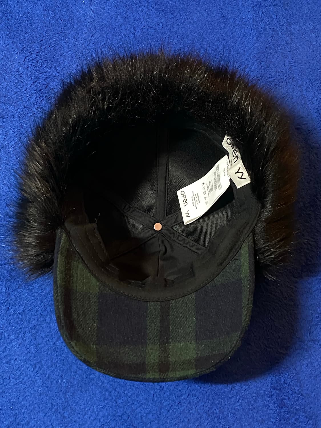 OpenYY 오픈와이와이 타탄 페이크 퍼 이어플랩 캡 (닝닝착용모델) 상품이미지6