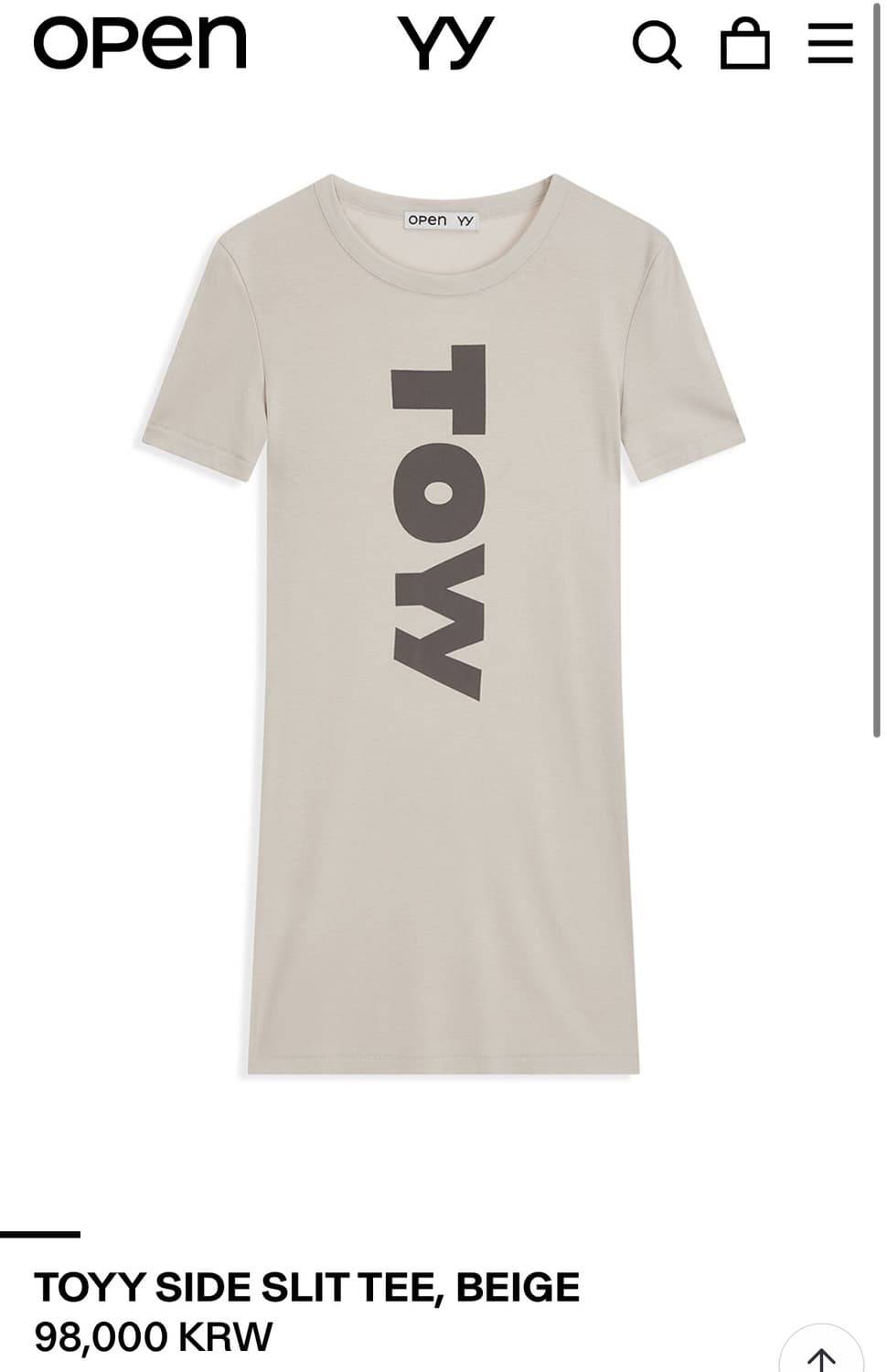 open Yy toyy slit tee 상품이미지1