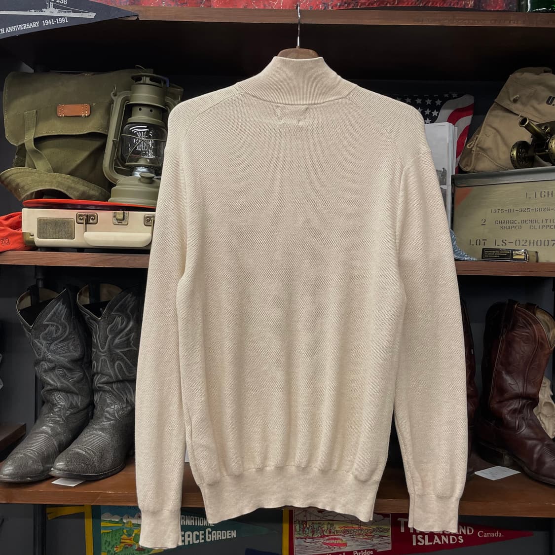 폴로 랄프로렌 신형 라벨 피마 코튼 하프 집업 니트 스웨터 상품이미지2