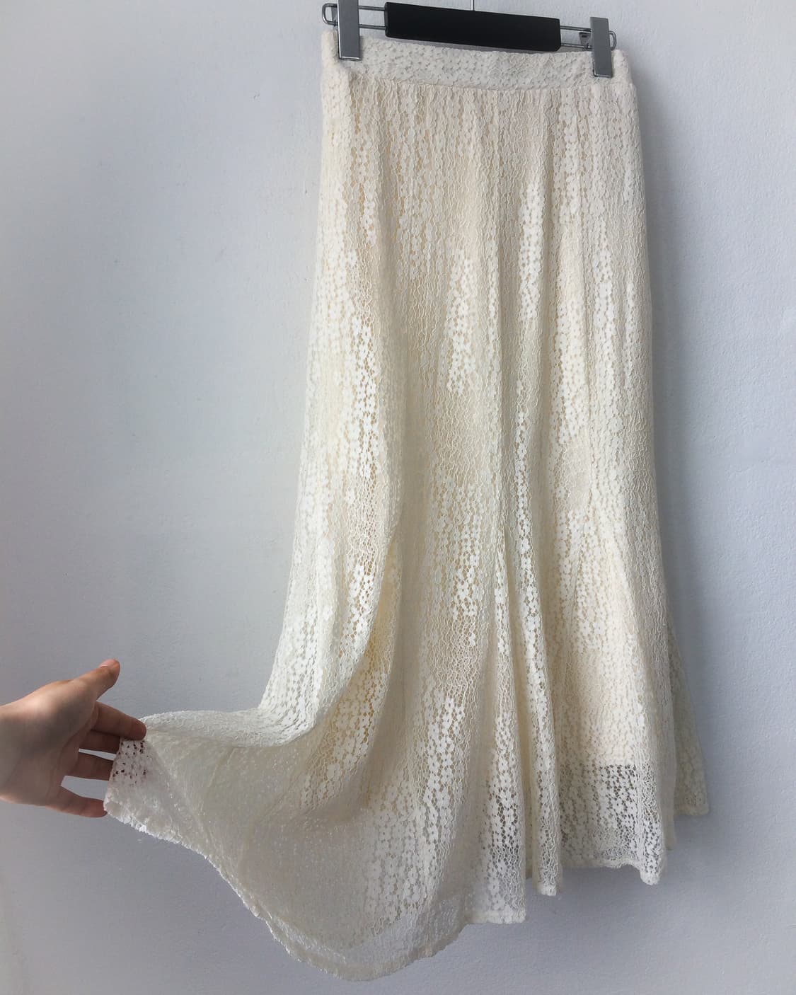 Flower pattern crochet long skirt 상품이미지3