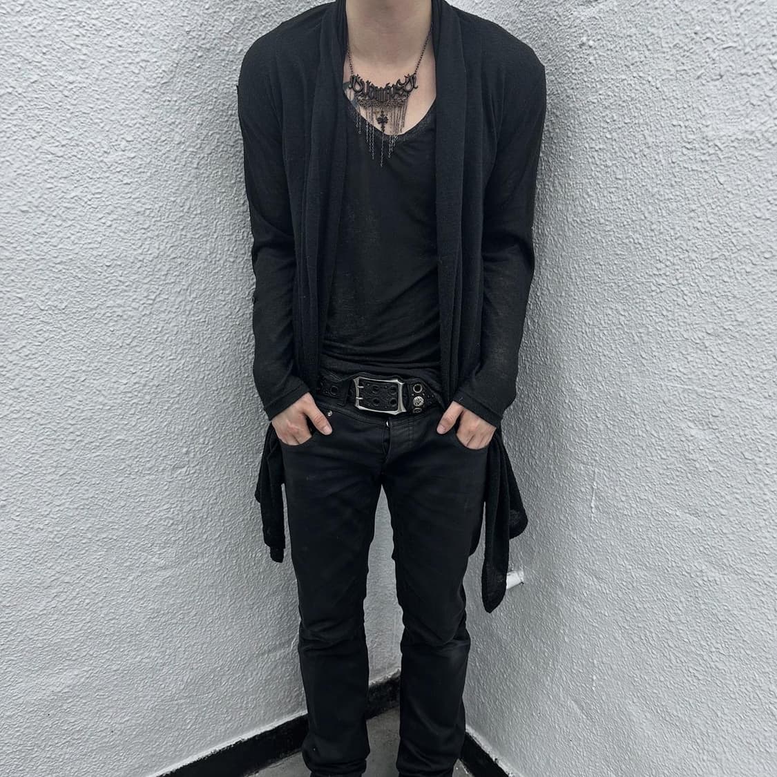 Black drape long cardigan 상품이미지7