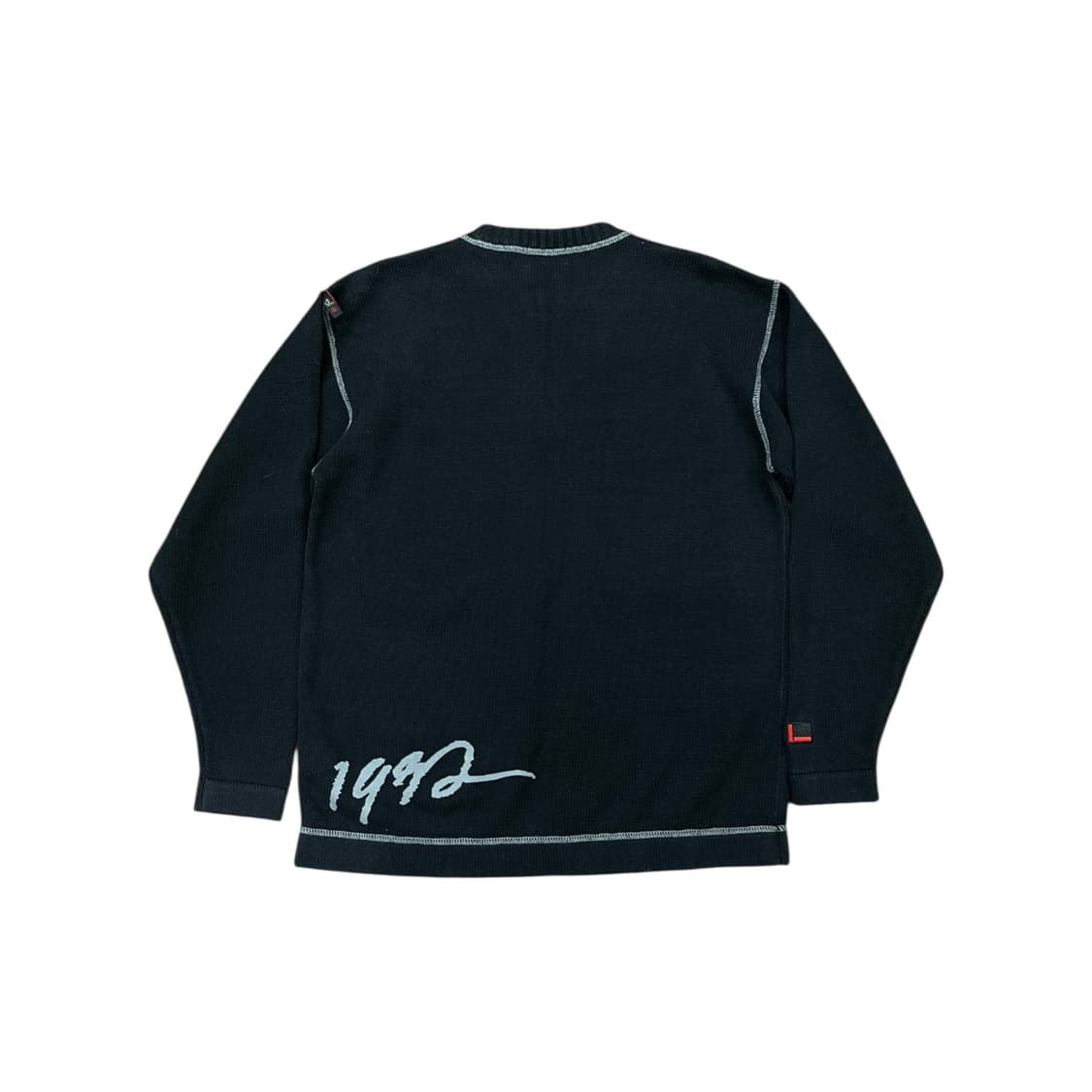 90s 후부 스티치 블랙 니트 상품이미지3