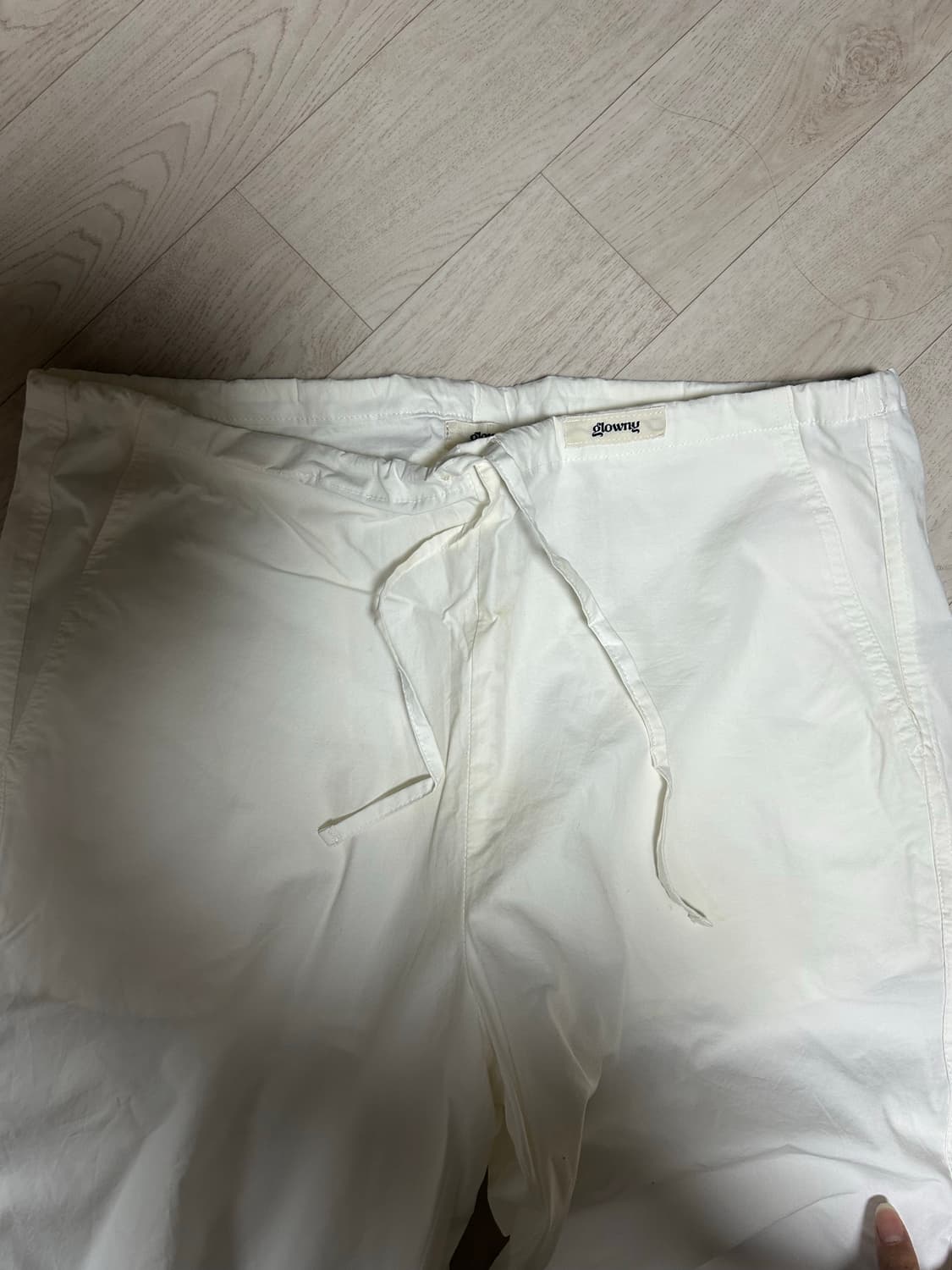 글로니 glowny 화이트 코튼팬츠 상품이미지2