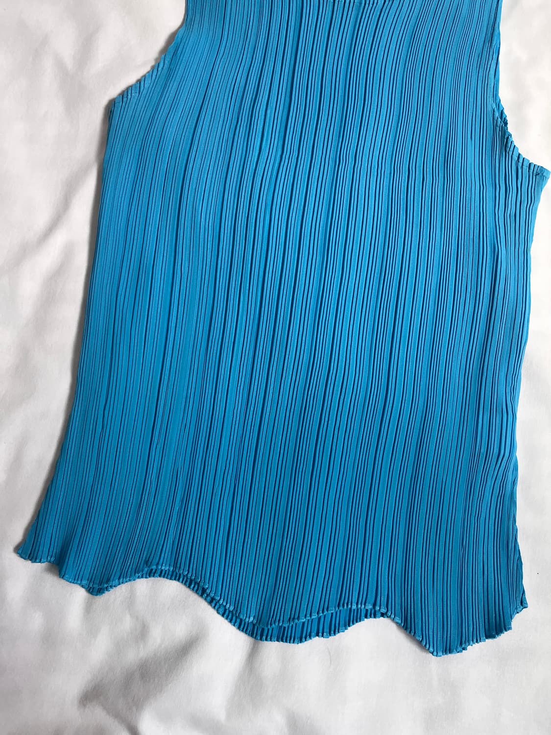 Aqua blue pleats slim sleeveless 상품이미지3