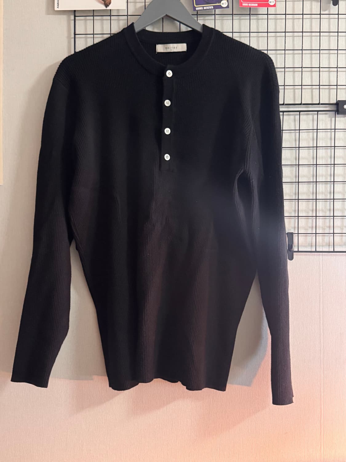 노이어 코튼 리브드 헨리넥 니트 상품이미지2