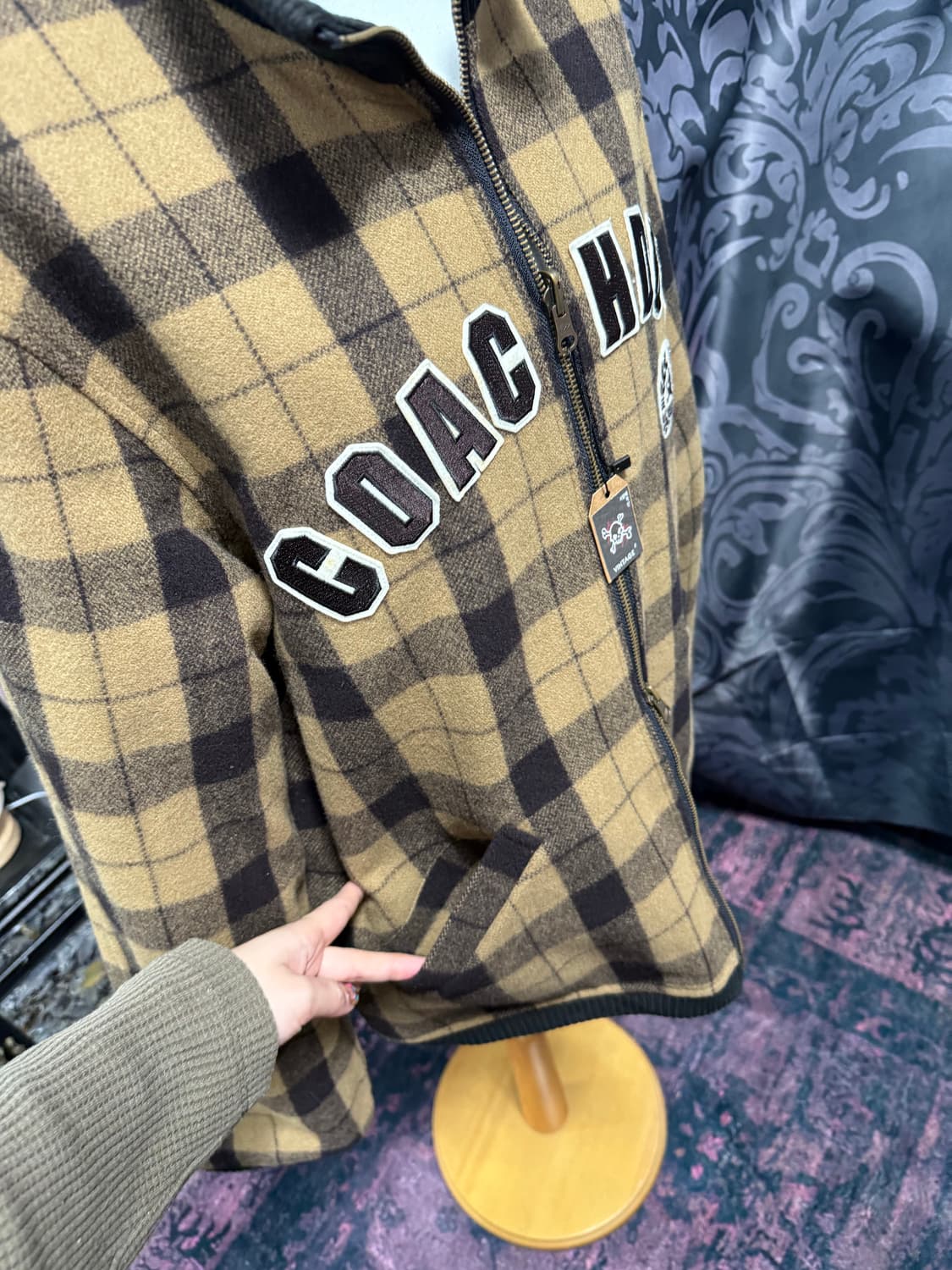 리버시블 브라운 체크 투웨이 자켓 상품이미지6