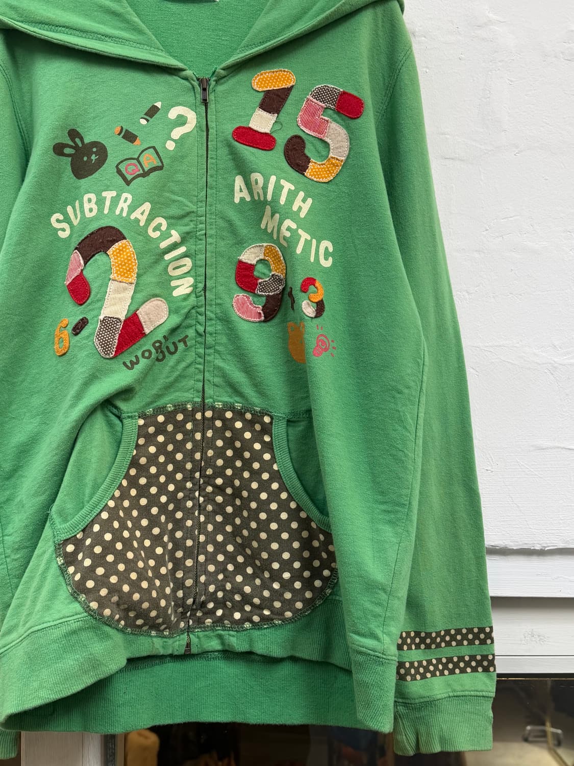 Rough 패치워크 후드집업 그린 F 상품이미지4