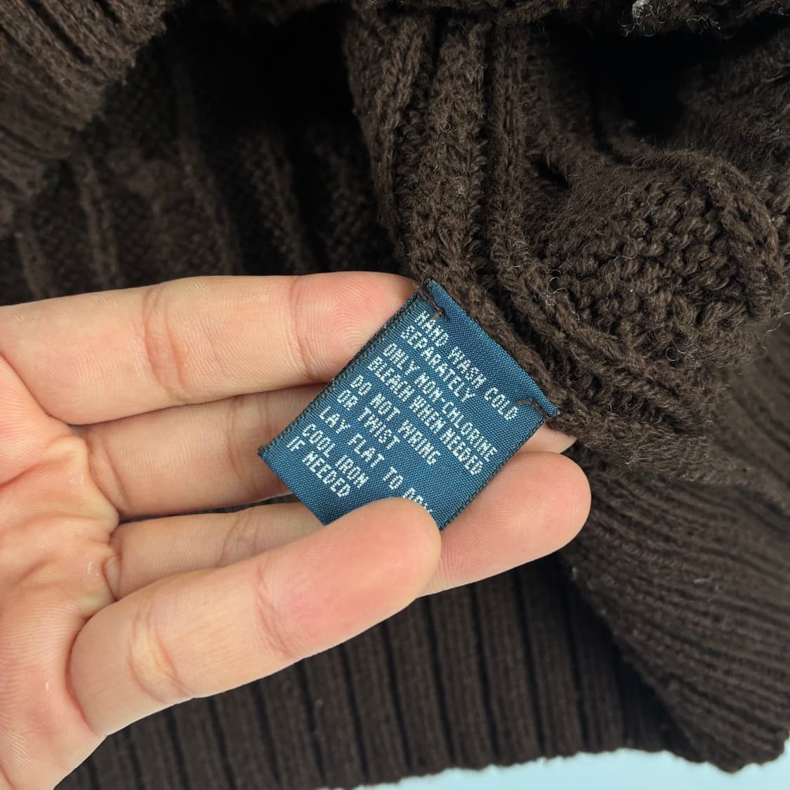 Polo  폴로 랄프로렌 자수 피마코튼 브라운 꽈배기 니트 상품이미지5