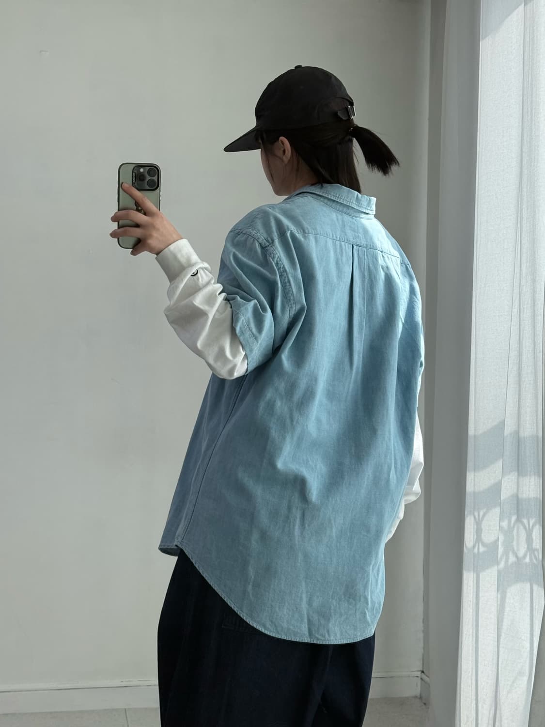 폴로 샴브레이 반팔 셔츠 상품이미지4