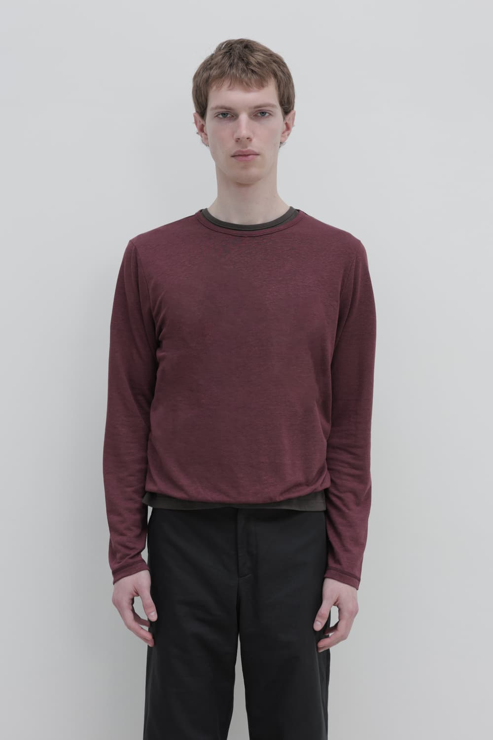 Fin linen top (Burgundy) 상품이미지1