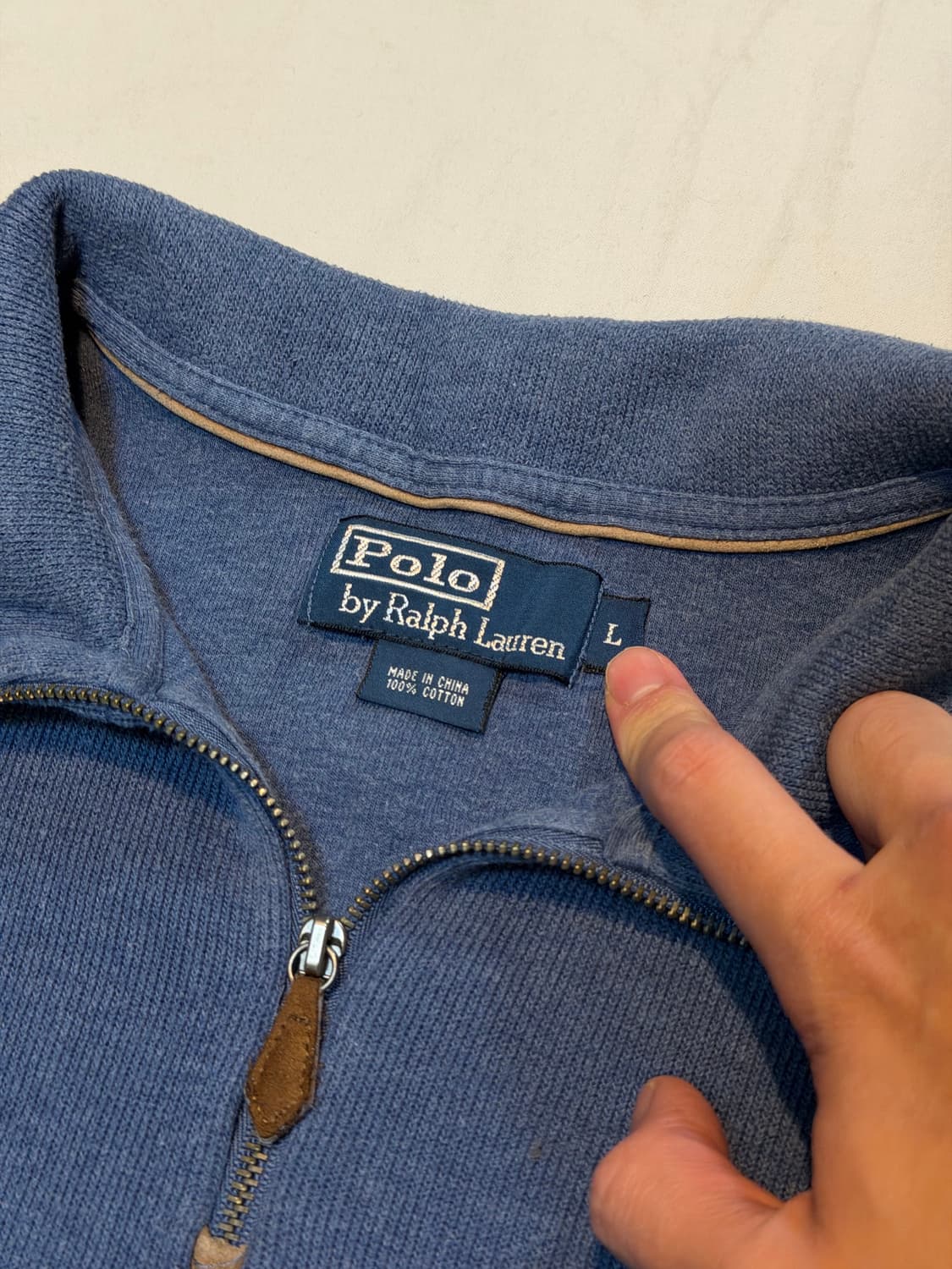 폴로 랄프로렌 반집업 코튼 니트 스카이블루 상품이미지2