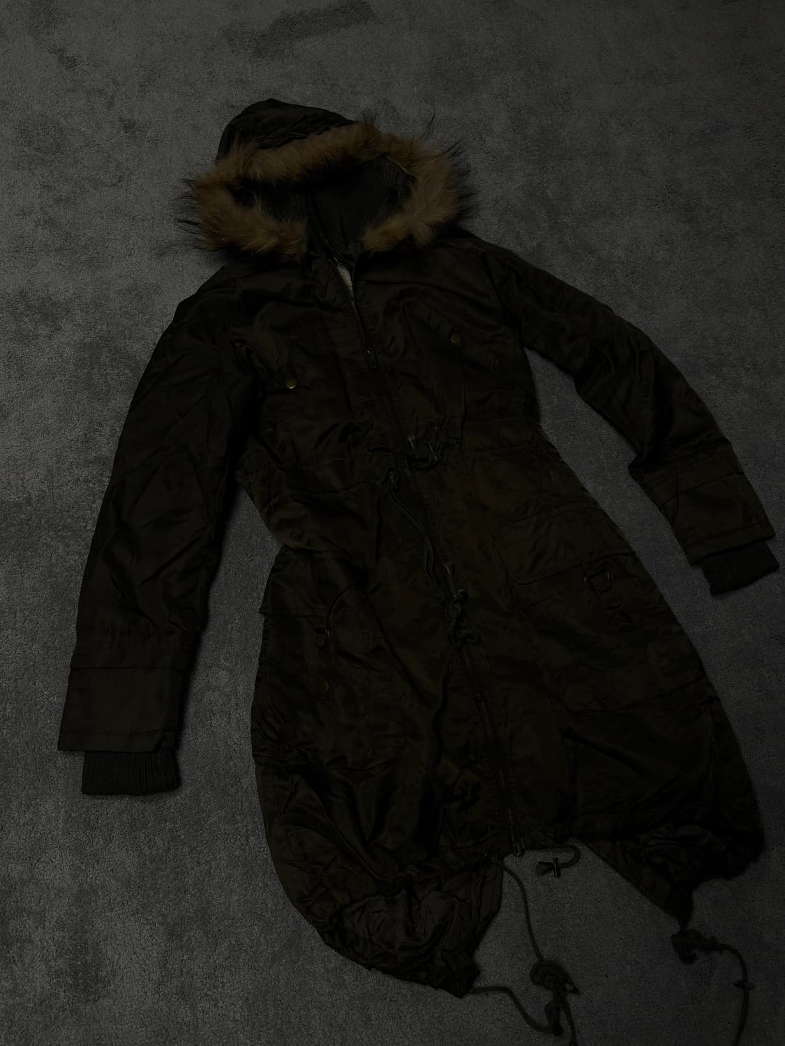 Vintage 00's punk fishtail fur hood  상품이미지2