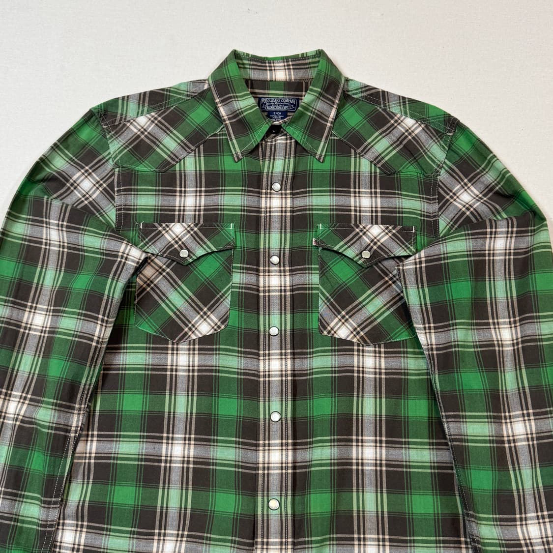 S) 폴로 랄프로렌 진스 그린 체크 웨스턴 셔츠 상품이미지3