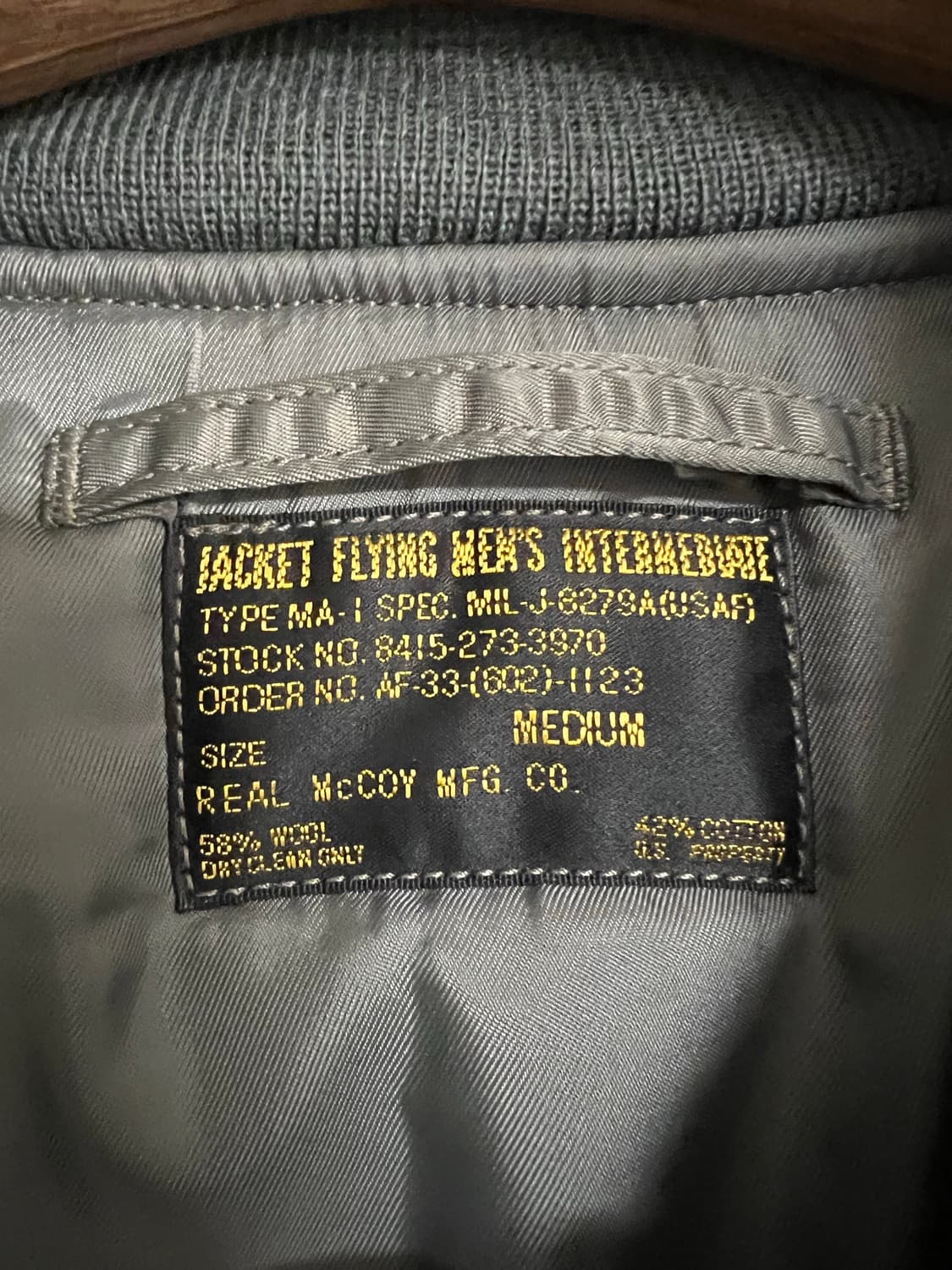 리얼맥코이 MA-1 MJ25112 M사이즈 노데칼 새상품 상품이미지3