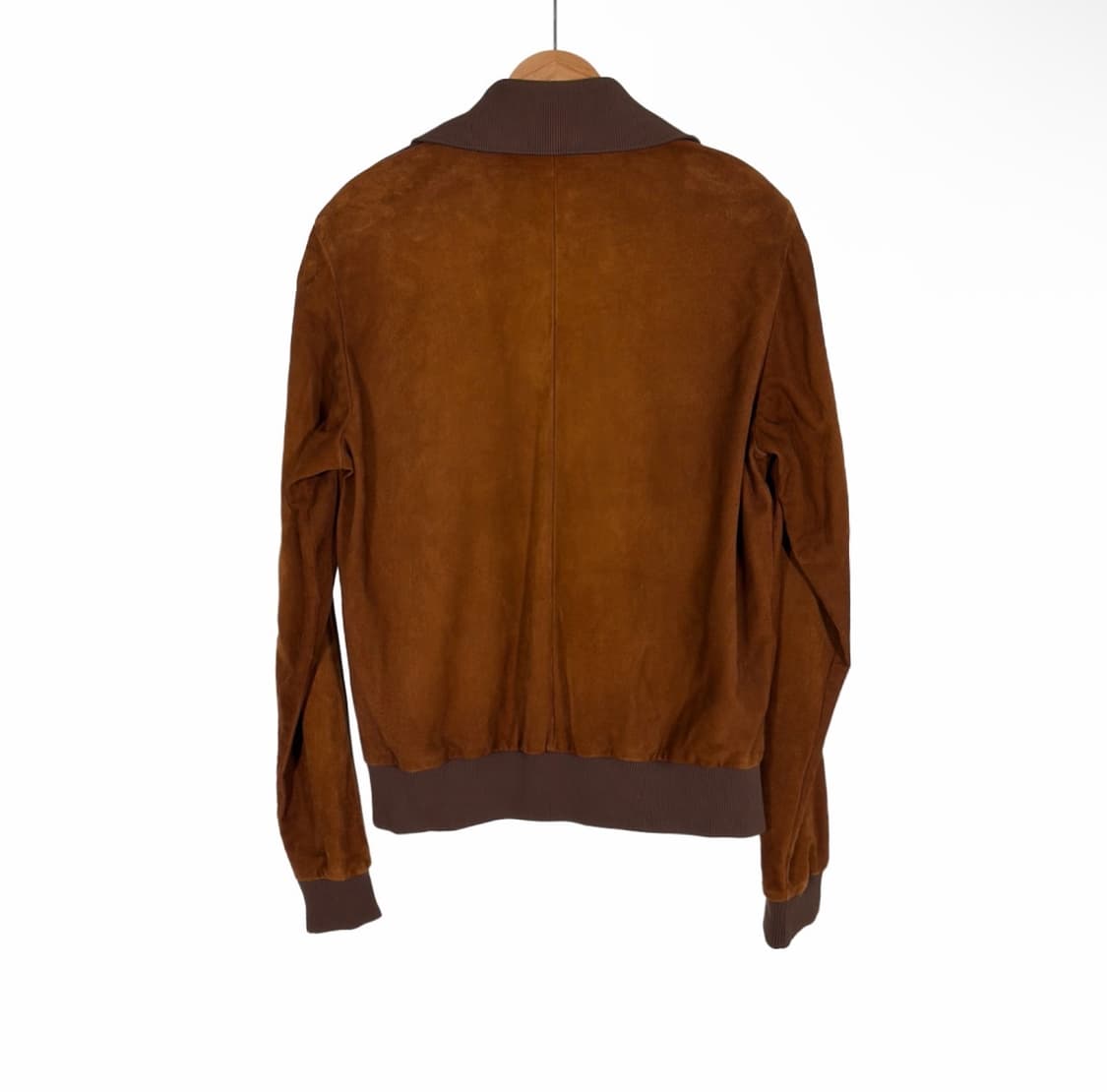 [50] 프라다 25fw 남성 벨벳 스웨이드 레더 블루종 자켓 꼬냑 상품이미지2