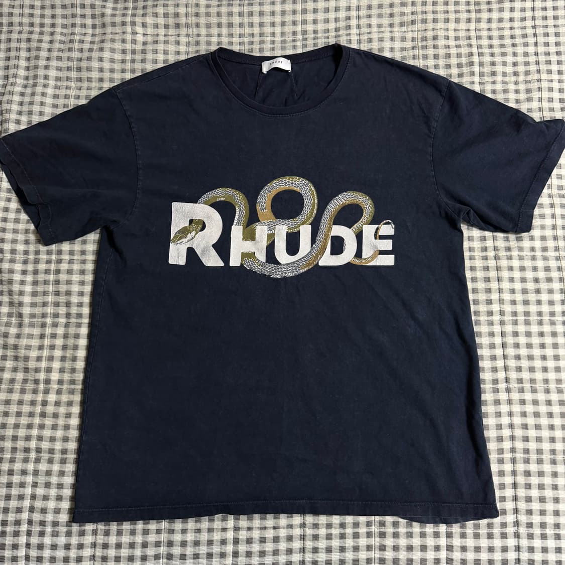 (M) Rhude 루드 스네이크 반팔티 블랙 상품이미지1