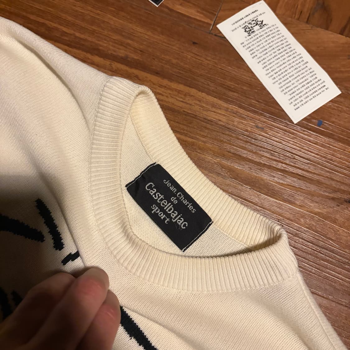 90s Castel Bajac sport big jacquard knit 상품이미지5