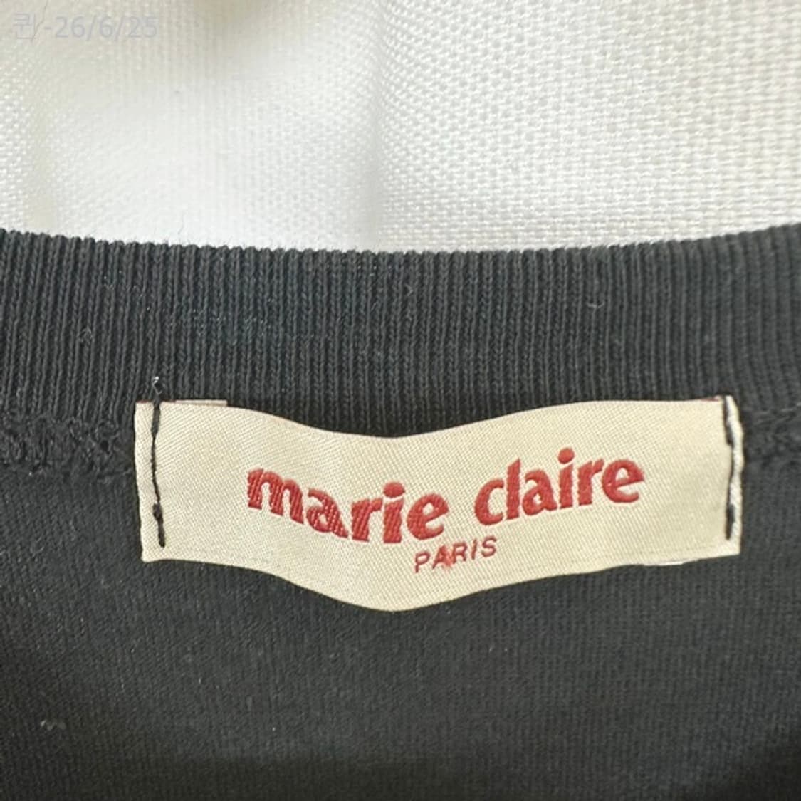 마리끌레르 여자 면 반팔티 검정 40 (44-66추천) 상품이미지5