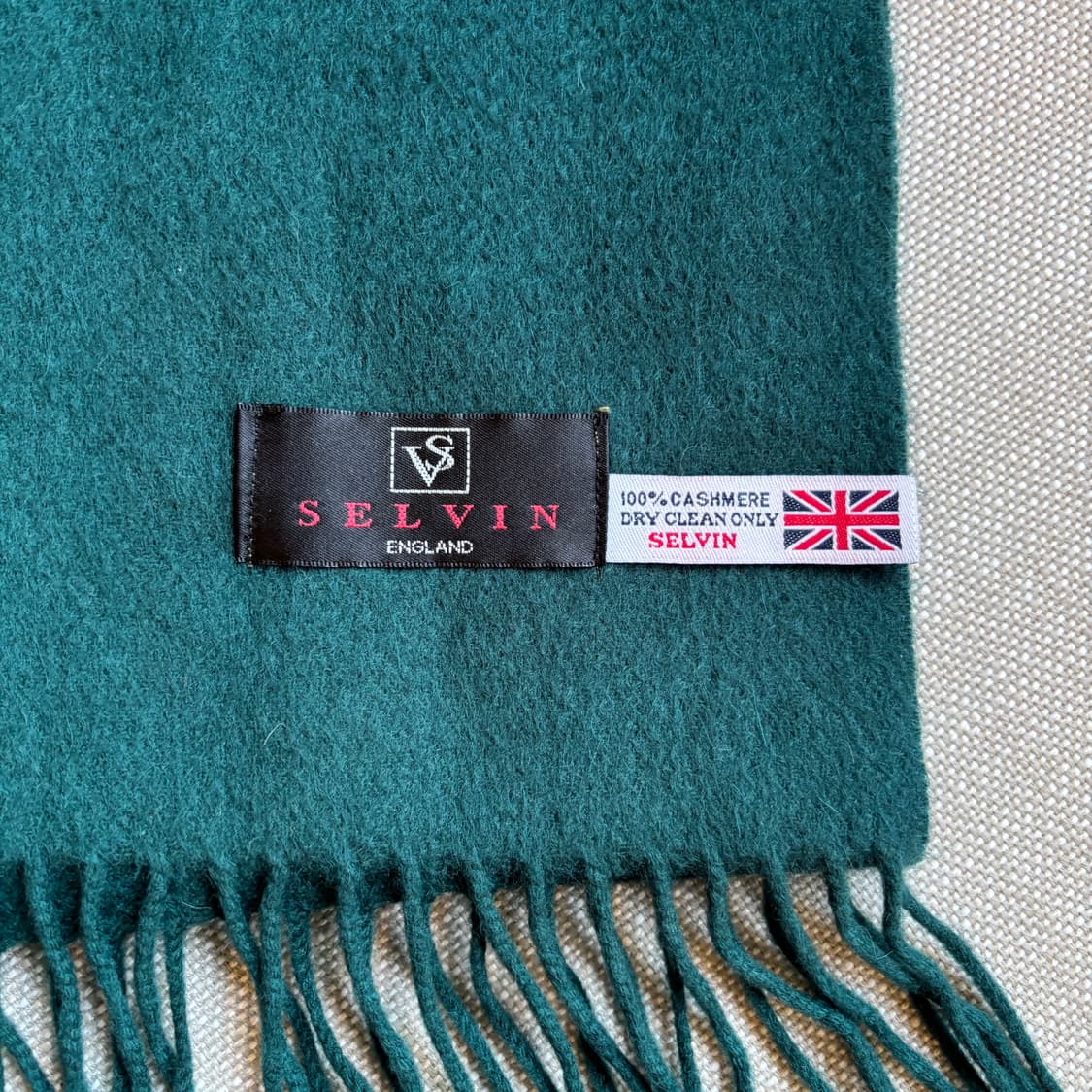 Selvin (셀빈) 영국산 100% 캐시미어 딥그린 머플러 상품이미지4