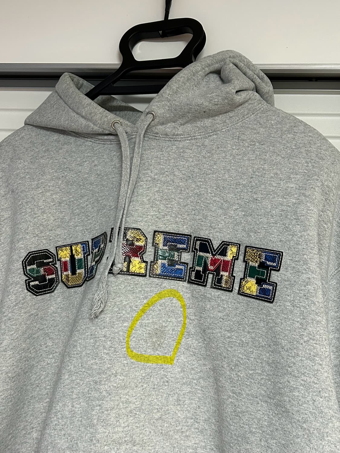 [L] 슈프림 패치워크 레더 후드 그레이 상품이미지2