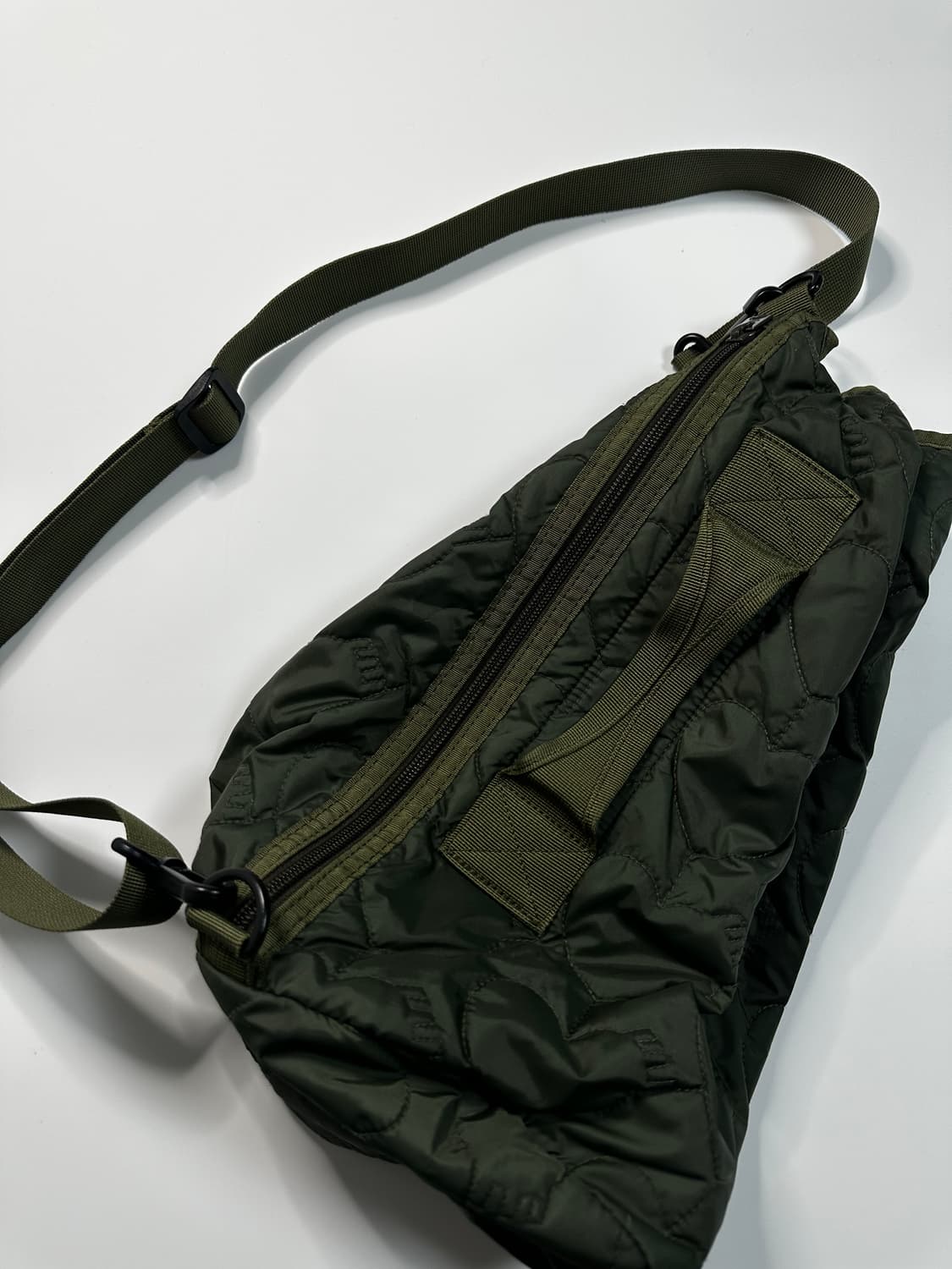 휴먼메이드 하트 퀄팅 본삭 올리브 드랩 상품이미지4